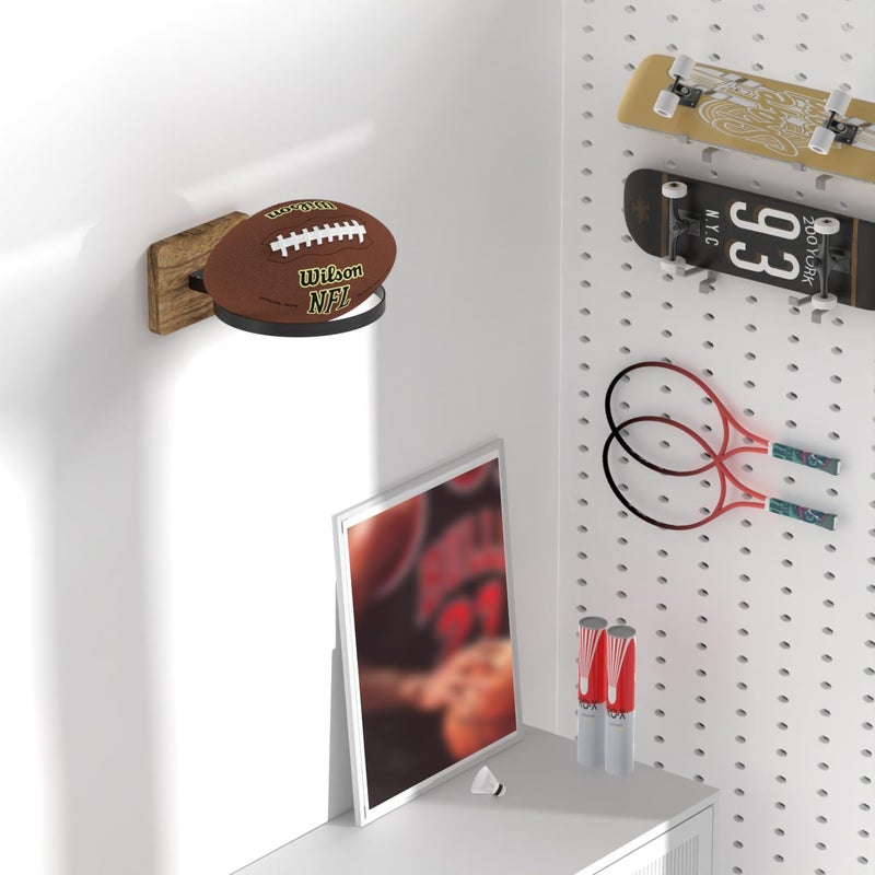 AIDILI Wall Mount Basketball Holder, Ball Storage Holders Display Rack for Autograph Basketball, Football, Soccer, Volleyball Collection, Sports Accessories Organizer for Player Fans - Image 4